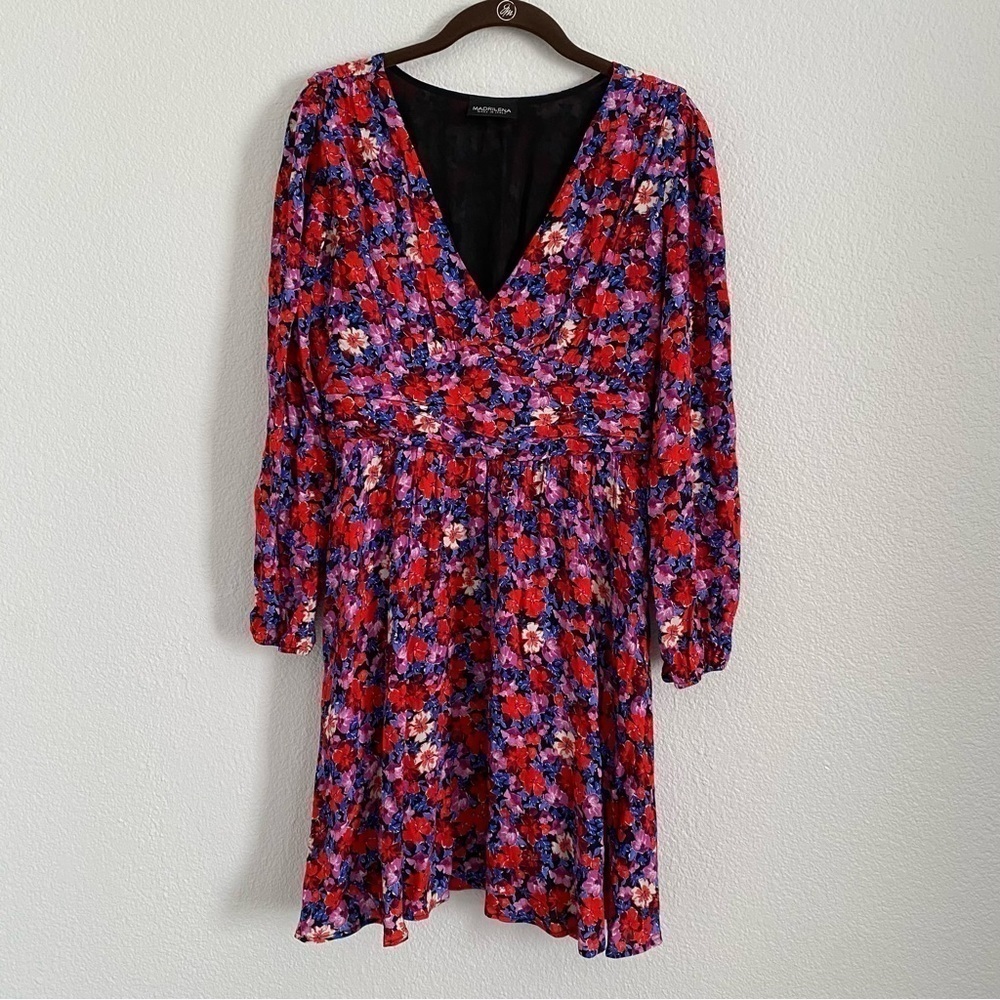 Madrilena Women's Multicolor Floral Long Sleeve Mini Dress